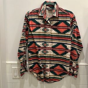 Vintage 1990’s Woolrich Aztec Print Flannel Shirt